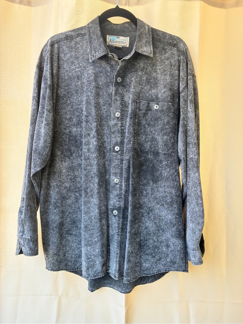 Vintage Aeropostale Men’s Large Acid Wash Button Up Shirt